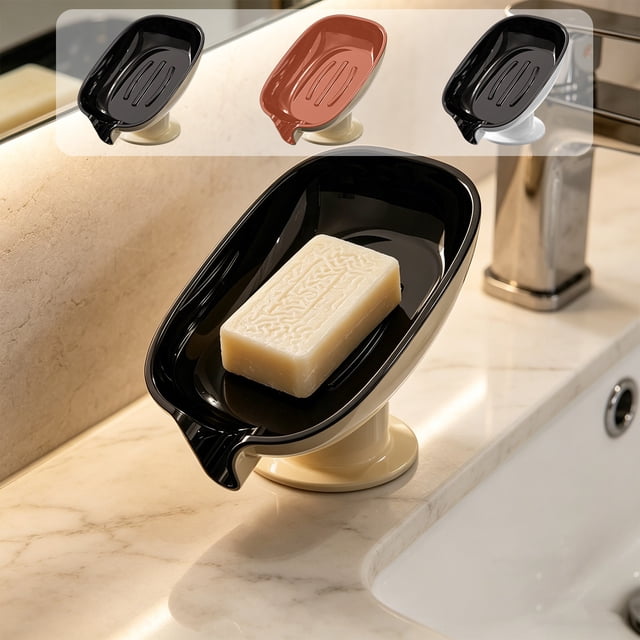 Sentmoon Soap Dishes Soap Dishs for Bathroom Sink Draining Soap Rack Wall Mounted Soap Holder Bathroom Shower Soap Dish Self Draining Storage Organizer Space Saving Accessory for Sink Area