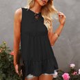 thumbnail image 3 of Gibobby Mujeres Sleeveveless Loose Tank V Cuck Straps Casual Flowy Tunic Camis Top(Negro,XG), 3 of 5