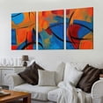 thumbnail image 2 of COMIO  Framed Canvas Wall Art Abstract Colorful Painting Artwork for Home Prints - 12''x16''X3 Panels, 2 of 4