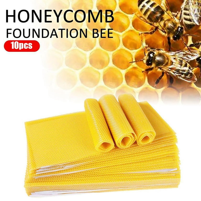 GDAE10 Honeycomb Bee Wax Foundation,30 Pcs Honeycomb Foundation Beehive Wax  Frames Waxing Beekeeping Tool 195 * 415mm (US Stock)