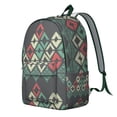 thumbnail image 2 of Vibrant Bohemian Print Backpack: Women's Boho Chic Rucksack with Front Zipper Pocket, Lightweight & Durable, Perfect Gift for School, College, Commuting, Work, Travel, Vacation & Youth Culture., 2 of 5