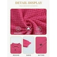 thumbnail image 4 of Women Waffle Knit Tops Henley Shirts Long Sleeve V Neck Solid Color Casual Tunic Rose Red S, 4 of 6