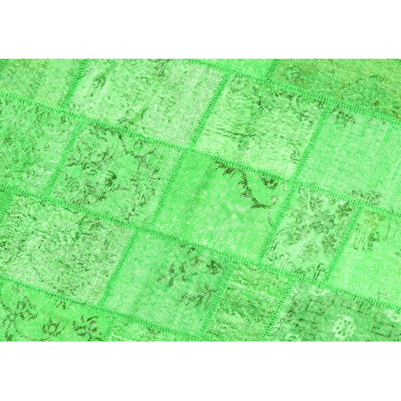 Ahgly Company Indoor Rectangle Patchwork Green Transitional Area Rugs, 8' x 12'