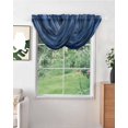 thumbnail image 2 of Waterfall Valances for Windows, Navy Blue Marble Kitchen Sheer Valance Curtains, Abstract Modern Golden Geometric Rod Pocket Elegant Swag Valances for Living Room Bedroom, 47.2"x38.5", 2 Panel, 2 of 8