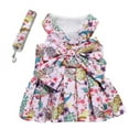thumbnail image 2 of Visland Dog Cat Dress Harness Leash, Fashion Chinese Style Casual Cute Flower Pattern Soft Cozy Pet Skirt Chest Strap Traction Rope Clothes Costume for Puppy Kitten New Year Party and Daily Wear, 2 of 7