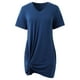 thumbnail image 4 of 2025 Nuevo vestido de playa de verano con cuello en V, manga corta y nudo lateral - Minivestido informal para mujer - Tallas S-XXL, 4 of 7