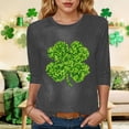 thumbnail image 4 of felwors Womens 3/4 Sleeve St. Patrick's Day T-Shirts Crew Neck Spring Graphic Tee Tops (Dark Gray, M), 4 of 7