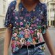thumbnail image 2 of Blusa de manga corta con cuello en V informal para mujer a la moda, camisetas de verano Pompotops  hkajfhjk460917, 2 of 5