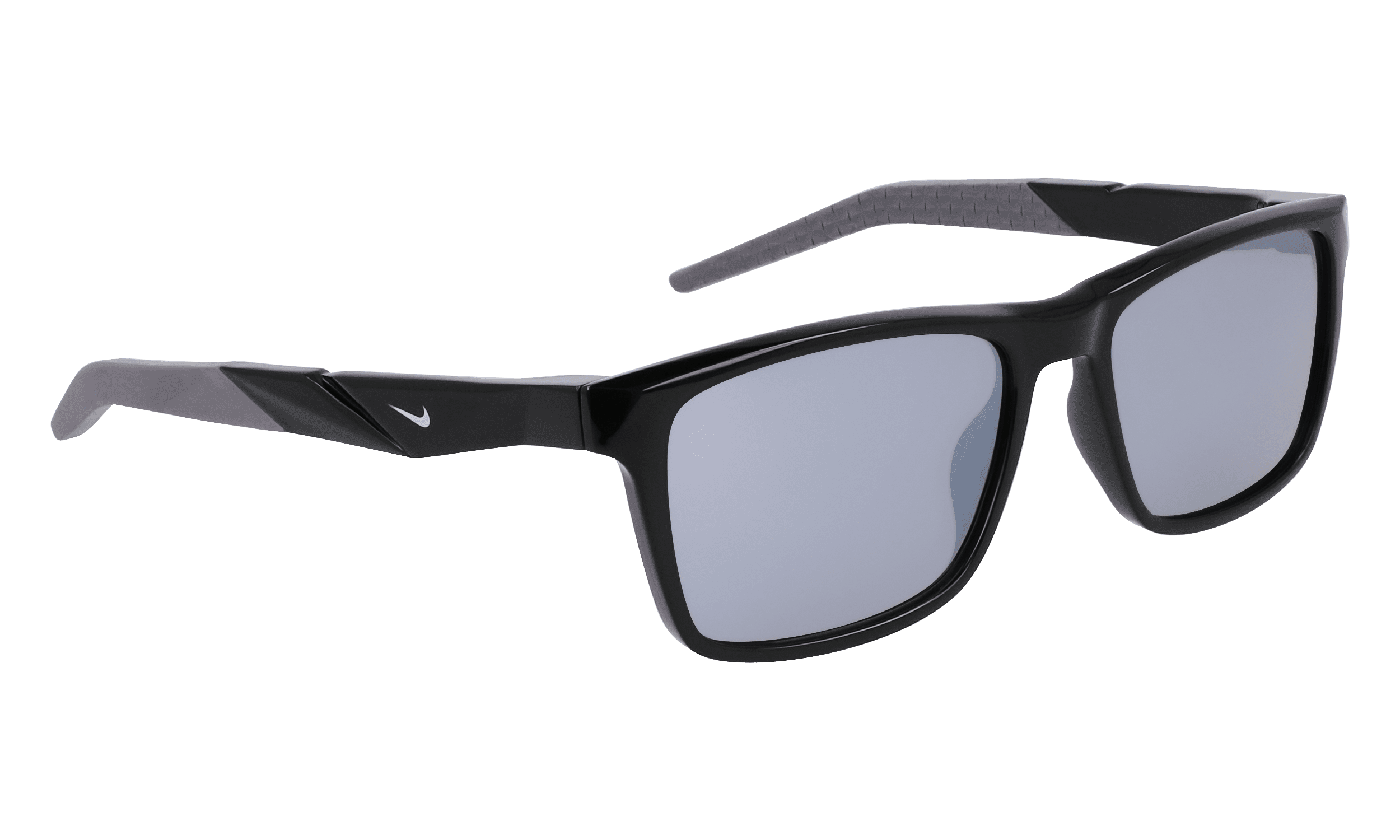 Nike Men's Rectangle Prescription Sunglasses with Case, NIKE Radeon 1 FV2402G, Matte Black/Silver Flash