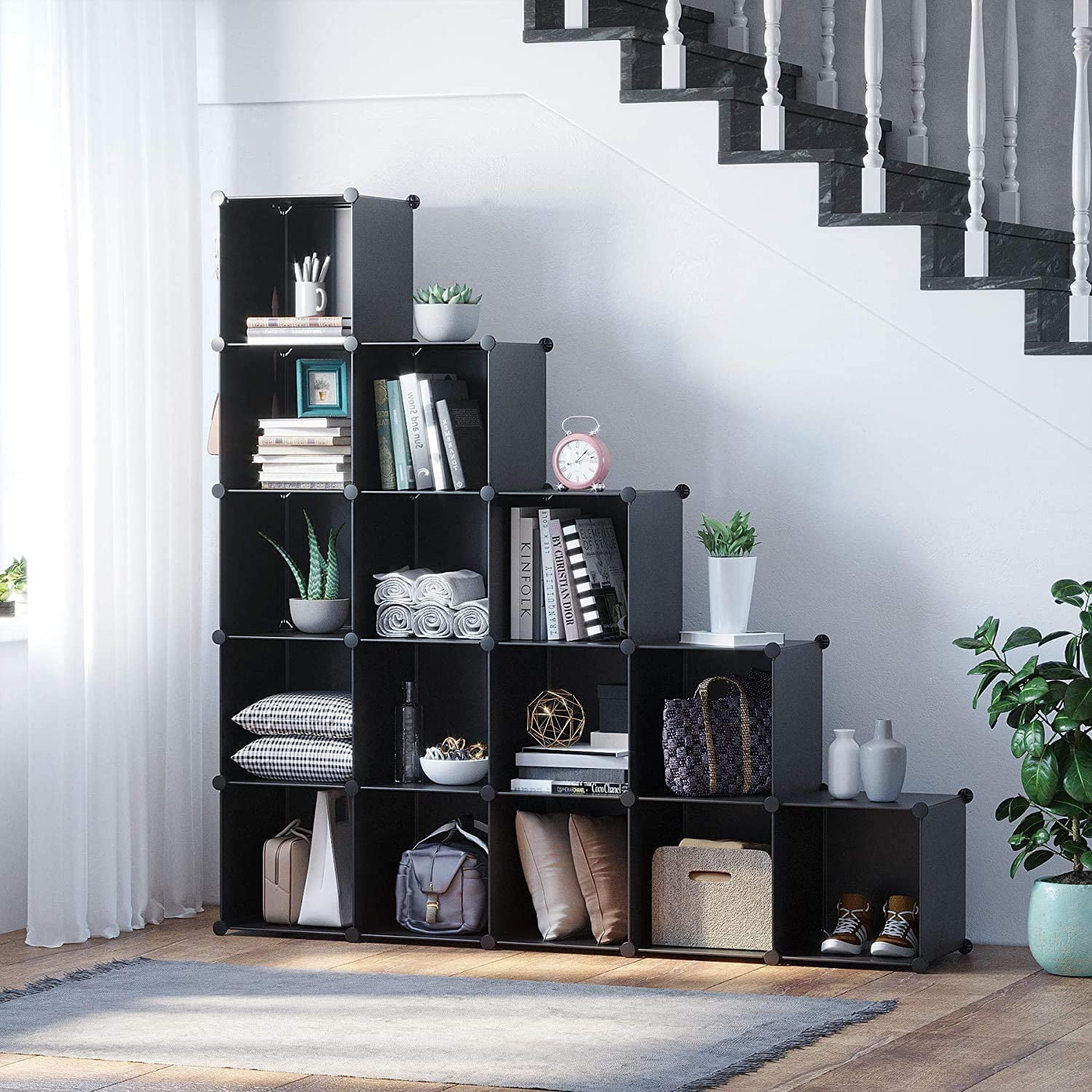16Cube Storage Shelves, DIY Cube Storage Organizer, Modular Book Shelf