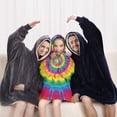 thumbnail image 5 of Yellow Tie Dye Spiral Pattern Blanket Hoodies for Kids 6-13YR Oversize Wearable Blanket Hoodies for Boys Girls Teens, 5 of 7