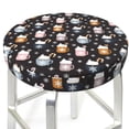 thumbnail image 3 of Fotbe Snowflake Cream Hot Cocoa Stool Covers Round,Waterproof Round Bar Stool Covers Bar Chair Covers Washable Stool Cushion Slipcover for 12-14 Inch Chair-14 inch, 3 of 7