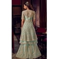thumbnail image 3 of Event Wear Indian Designer Anarkali Sharara Dress Pakistani Salwar Kameez Suits ( Sky Blue, XXL - 46 ), 3 of 5