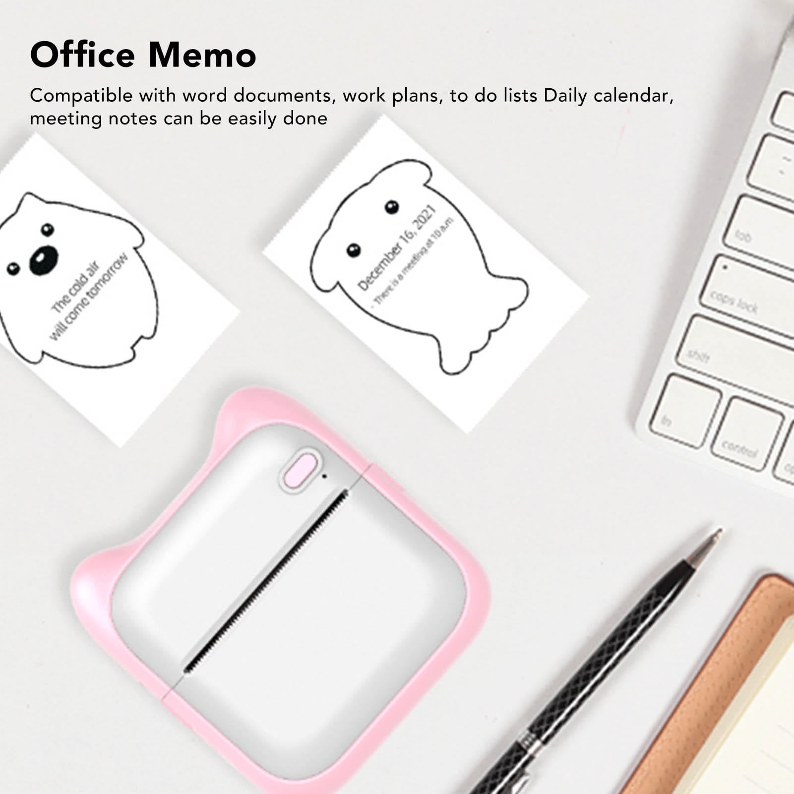 Suodoka Portable Mini Thermal Printer – Bluetooth Direct, 203 DPI, 1000 mAh Battery, 5‑Sheet Heat‑Sensitive Paper, Pink