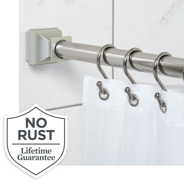 Brushed Nickel, Brushed Gold Straight Shower Curtain Rod