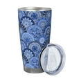 thumbnail image 2 of Cauagu Blue Mandala Harmony Pattern 20oz Tumbler,Stainless Steel Vacuum Insulated Tumbler with Lid Insulated Coffee Mug Thermal Cup with Splash Proof Sliding Lid-Straw Three-piece Set, 2 of 8