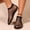 Black, variant on Women's Rhinestone Mesh Ankle Booties, Pointed Toe Fishnet Slip On Flat Shoes, Sparkly Crystal Hollow Out Mesh Flats Black 5.5(35)