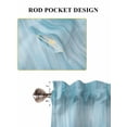 thumbnail image 6 of Teal Blue Living Room Curtains 2 Panel, Modern Abstract Art Ombre Striped Cafe Window Treatment, Extra Long Farmhouse Bedroom Bathroom Kitchen Curtains Drapes 104"x72", 6 of 6
