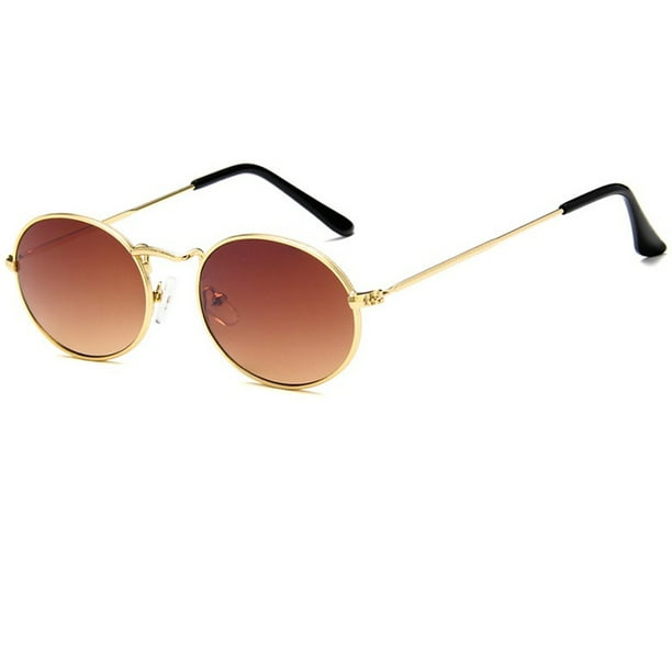 Redcolourful Unisex Outdoor Retro Style Sun Glasses Stylish Metal Frame Oval Color Lens Uv400 Sunglasses For Men Women A