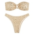 thumbnail image 6 of HOMBOM 2 Piece Swimsuit for Women High Waisted Triangle Top Bikini Gold Summer Young Womens Bathing Suits Sparkly, 6 of 7