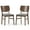 Walnut, Grey, variant on Gymax Dining Chairs Set of 2 w/ Rubber Wood Frame Padded Seat Curved Back Living Room Grey