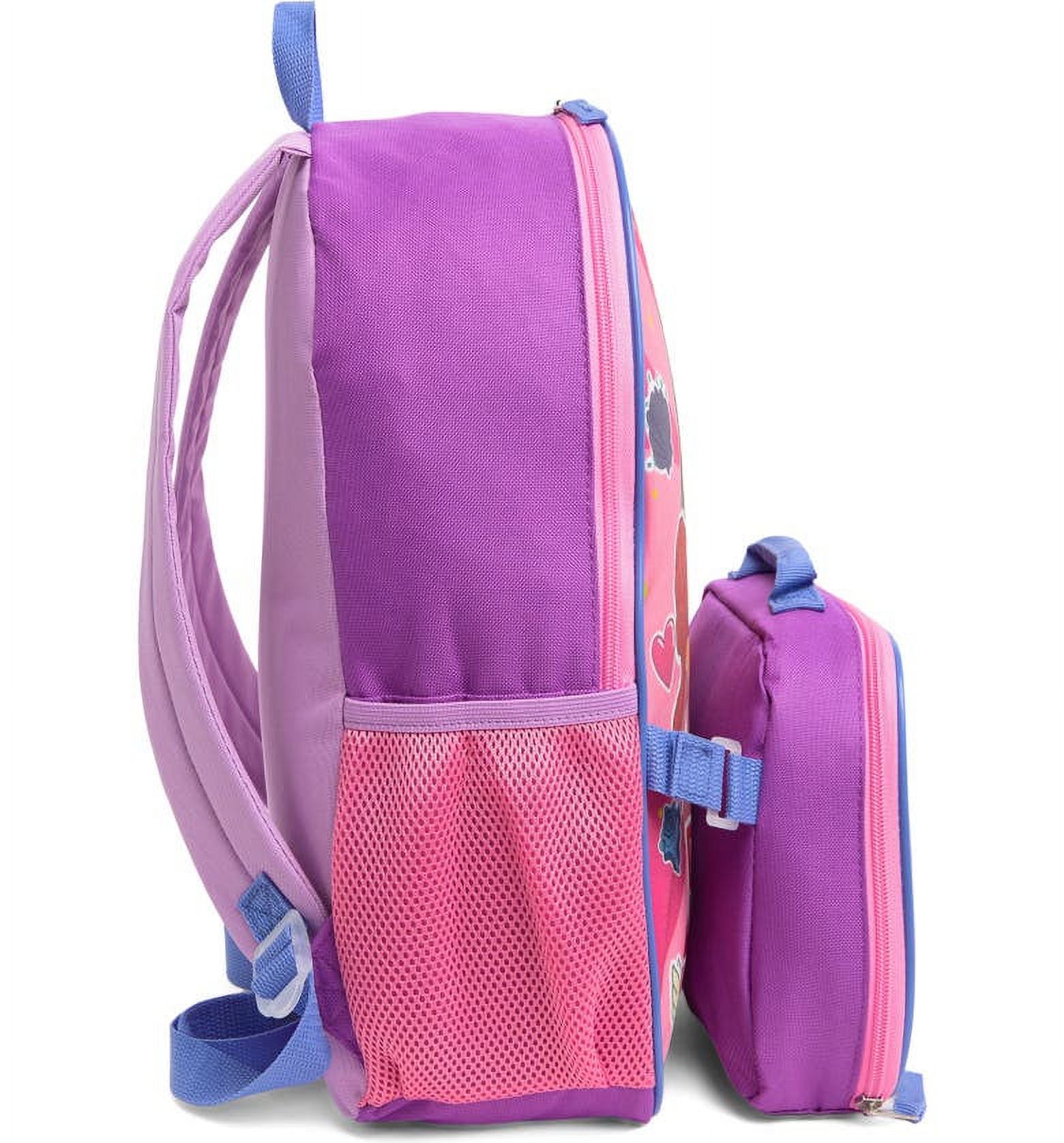 Princess Backpack with Lunchbox, Alternate, color, PURPLE/ PINK MULTI