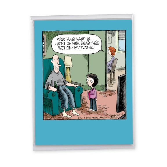 Jumbo Humorous Father's Day Paper Card 8.5 x 11 Inch with Envelope (1 Pack) Big, Jumbo Dad Motion-Activated Dad