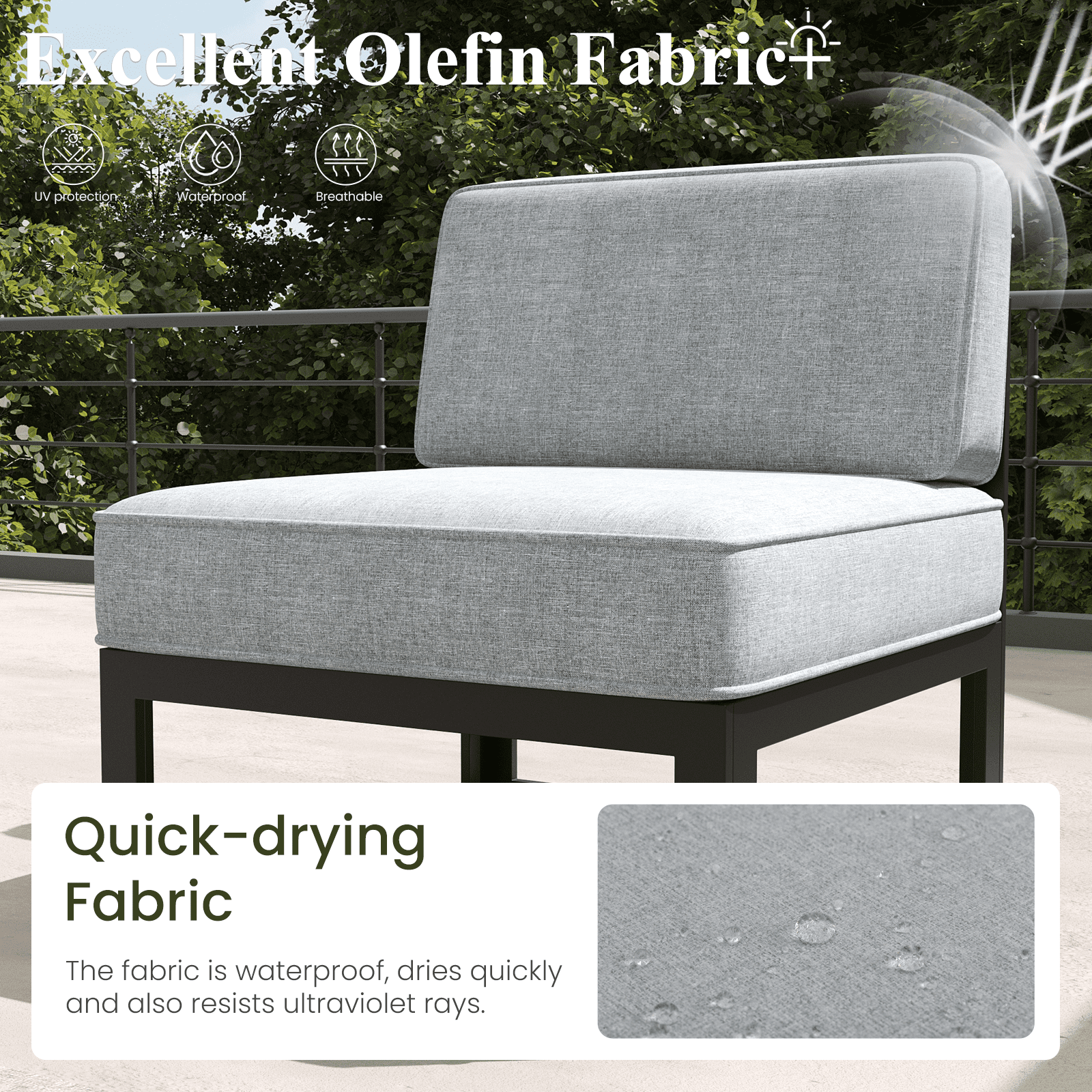 LayinSun Large Aluminum Patio Furniture Set with Fire Pit Table, 9 Pieces Modern Outdoor Conversation Set Sectional Metal Sofa Set with Olefin Cushion