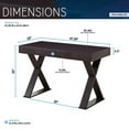 thumbnail image 3 of Writing Computer Desk, 48 inch Modern Study Table, Makeup Vanity Wooden Console Table with Storage Drawers & Strong X Legs(Espresso), 3 of 7
