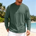 thumbnail image 2 of Yongwang Mens Long Sleeve Shirt Crew Neck Top Athletic Breathable Casual Basic Top for Sports Gym, 2 of 5