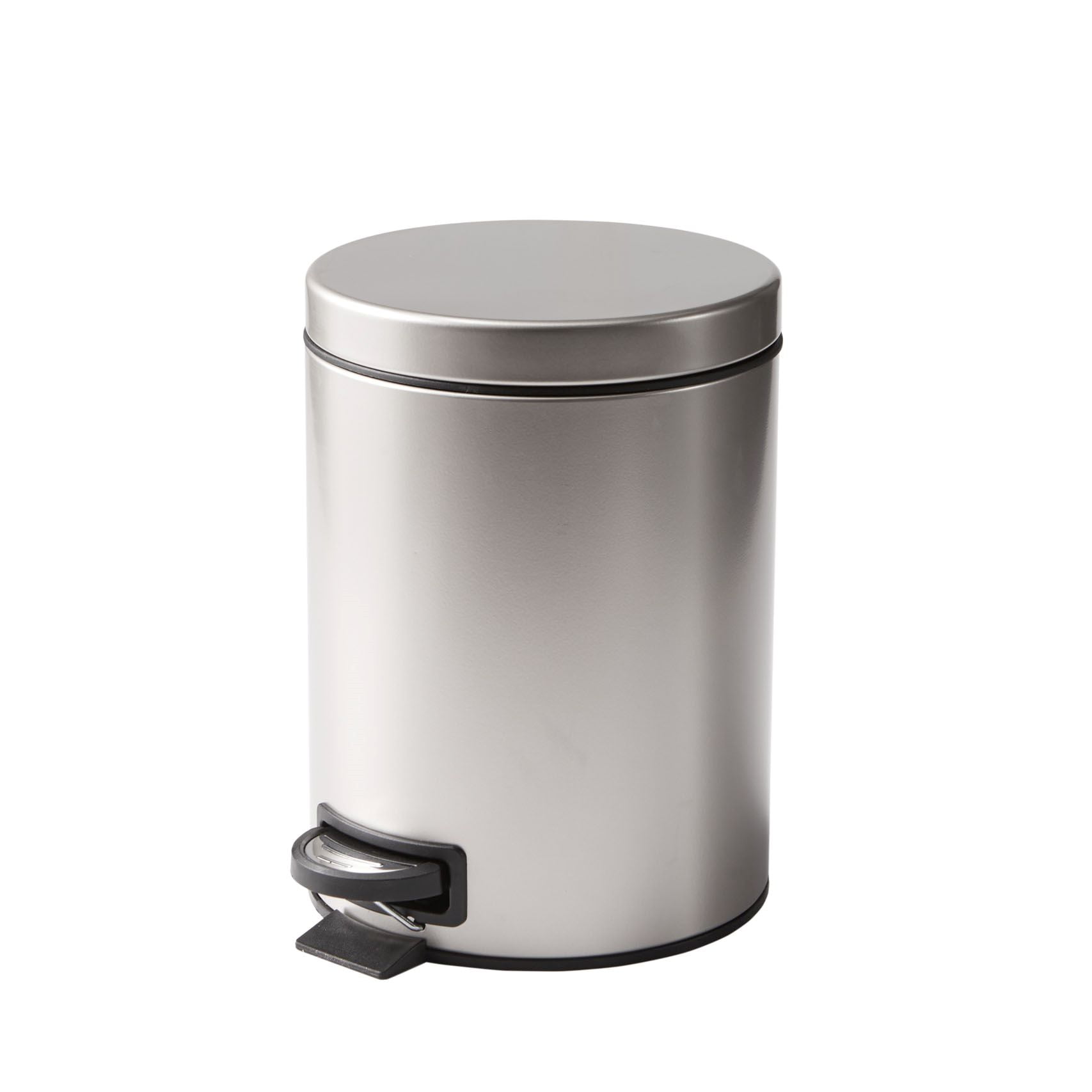 (2 pack) Better Homes & Gardens Satin Nickel SS 1.3 Gallon Metal Bathroom Waste Basket