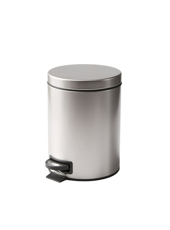 Better Homes & Gardens Satin Nickel SS 1.3 Gallon Metal Bathroom Waste Basket