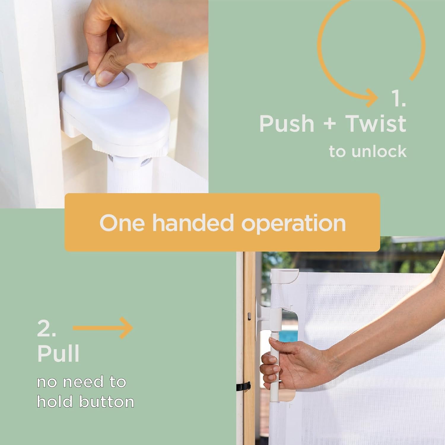 Philowng Retractable Safety Gate, 36.6" High Extends up to 71" Wide, White