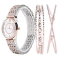 thumbnail image 4 of Conjunto de reloj Bling Bling Joyería de moda Plata Rosa Blanco, 4 of 14
