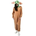 thumbnail image 4 of Bioworld Mandalorian Grogu Men’s Cosplay Onesie Pajamas-Medium Brown, 4 of 7