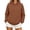 Brown*, variant on OSOLU Women's Hoodie Long Sleeve with Pocket Hooded Sweatshirt Winter Casual Tunic Tops, Light Yellow