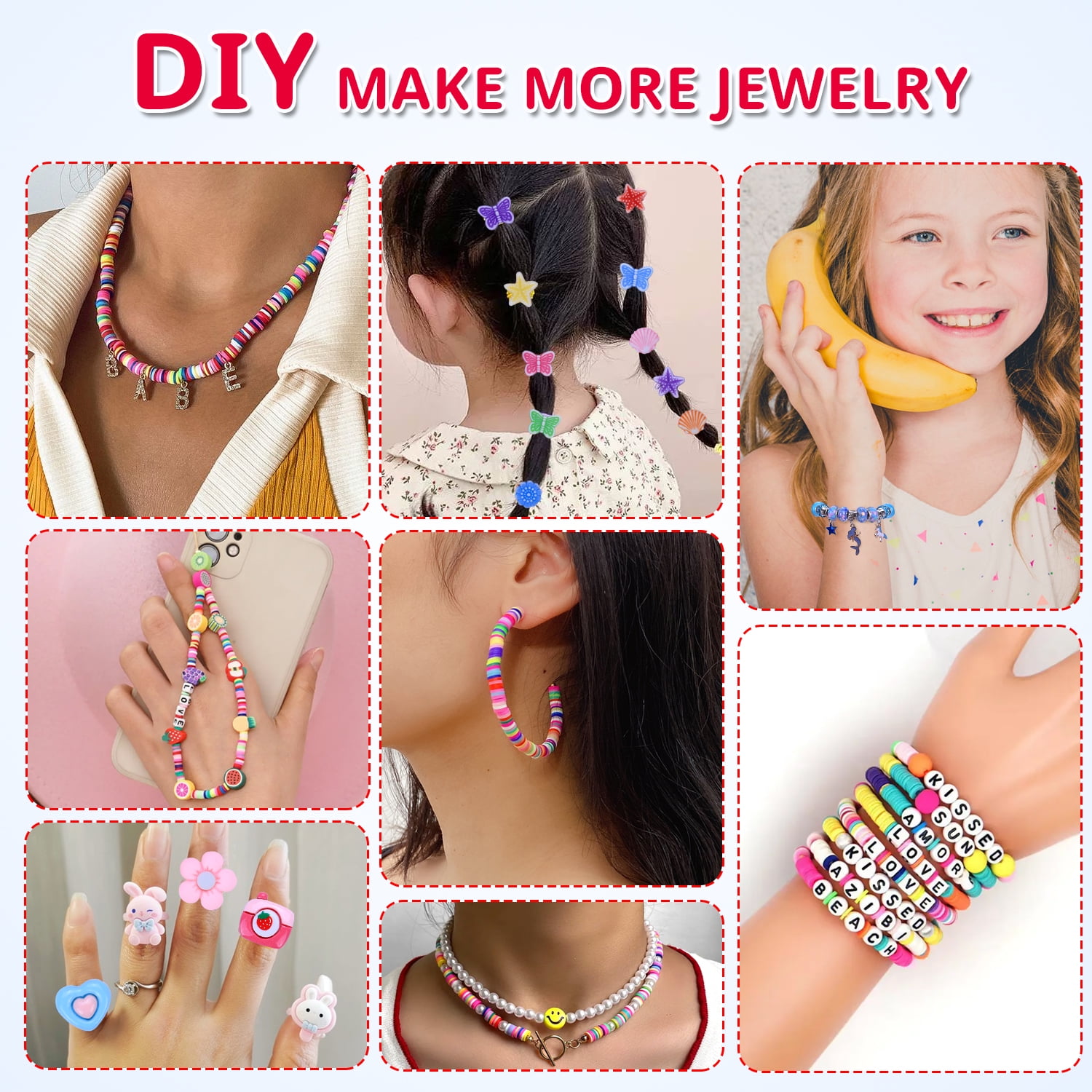 AIPRIDY Unicorn Jewelry Activity Kit Clay Beads Bracelet Making 3200 Pieces