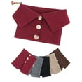 thumbnail image 2 of Spencer Women Knitted Fake Collar Scarf Neck Warmer Winter Detachable Button Closure Scarf Wrap (Coffee), 2 of 8
