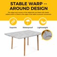 thumbnail image 4 of Grey Dandelion Table Cloths for 5 Foot Rectangle Tables, Spring Modern Minimalist Country Flower Patio Waterproof Elastic Fitted Tablecloths, Washable Rectangular Table Cover for Camping, 4 of 8