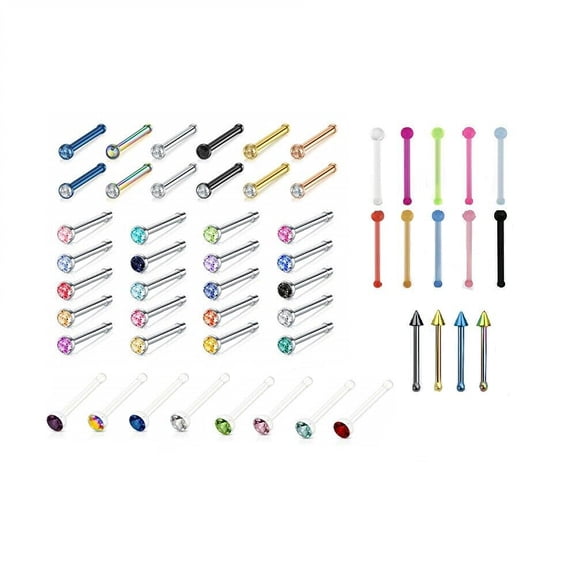 Nose Ring Bone Assorted Styles Randomly Picked 20ga 15 Pieces