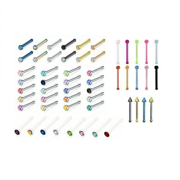 Nose Ring Bone Assorted Styles Randomly Picked 20ga 15 Pieces
