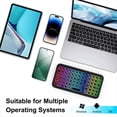 thumbnail image 3 of Mini Teclado Inalámbrico Bluetooth 5.2 de 5 Pulgadas con Retroiluminación de 7 Colores, Recargable, para PC, Android TV Box., 3 of 5