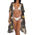 thumbnail image 3 of DISNIMO Skull Owl Moon Print Women's Swimsuit Coveups Kimono Cardigan Summer Beach Cover Up Casual Loose Long Bikini Coverup, 3 of 6