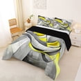 thumbnail image 2 of Homewish Yellow Abstract Spiral Full Size Comforter Sets,Contemporary Aesthetic Bedding Comforter Set,Black Reversible,3-Piece,1 Comforter and 2 Pillowcases, 2 of 7