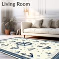 thumbnail image 2 of Ultra Soft Area Rug, Maritime Voyage Decorative with Anchor Design for Indoor Spaces, Non Slip, Stain Resistant, Washable Area Rugs for Living Room, Bedroom(Blue, 6X9), 2 of 8