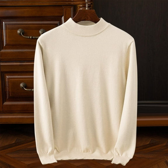 Men's Heavy Knit Turtleneck Pullover Sweater Winter Warmth Thermal Design