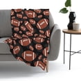 thumbnail image 5 of Brown and Black Football Sport Ball Throw Blanket Soft Bed Bedding Warm Cozy Plush Flannel Fleece Blankets Gifts for Kids Boys Teens, Sofa Couch Bedroom Home Decor, 50"x40", 5 of 6