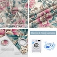 thumbnail image 2 of Fsddascl Pink Green Floral Blackout Curtains for Bedroom/Living Room, Thermal Insulated Kitchen Curtains, Botanical Vintage Watercolor Flower Grommet Darkening Window Treatment Drapes 52"x72"x2, 2 of 6