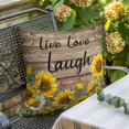 thumbnail image 5 of Sunflower Live Love Laugh Throw Pillow Cover Farm Vintage Wood Striped Texture Cotton Linen Cushion Cover Throw Pillow Case with Invisible Zipper for Couch Sofa Bed Chair Car 18x18 Inch, 5 of 9