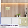 thumbnail image 3 of ENERLITES Combination Double Toggle/Single Decorator Rocker Outlet Wall Plate, Standard Size 3-Gang Light Switch Cover(4.5" x 6.38"), Polycarbonate Thermoplastic, UL Listedï¼Œ881231-I, Ivory, 3 of 7